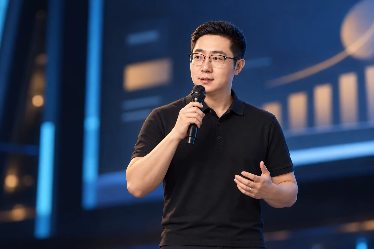 程刚的商务演讲形象